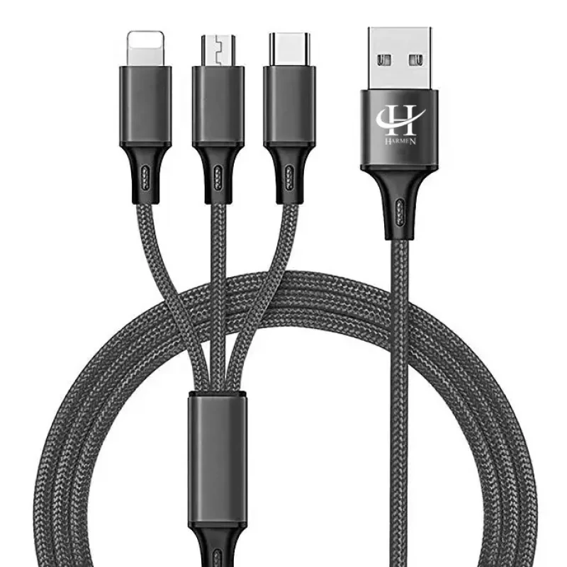 کابل تبدیل USB به microUSBلایتنینگUSB-C هارمن مدل ONLY CHARGE طول 1 متر