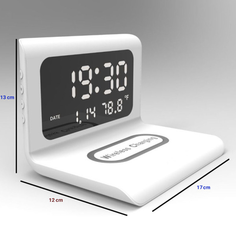ساعت رومیزی مدل وایرلس شارژر کد Qi-01