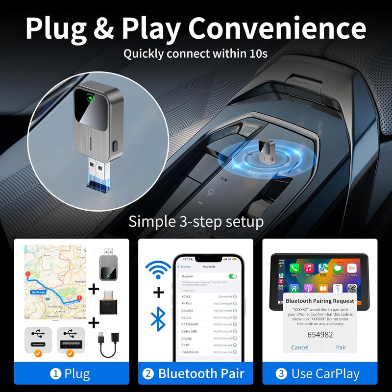 کارپلی و اندروید اتو مدل 2in1 CarplayAndroid Auto k2