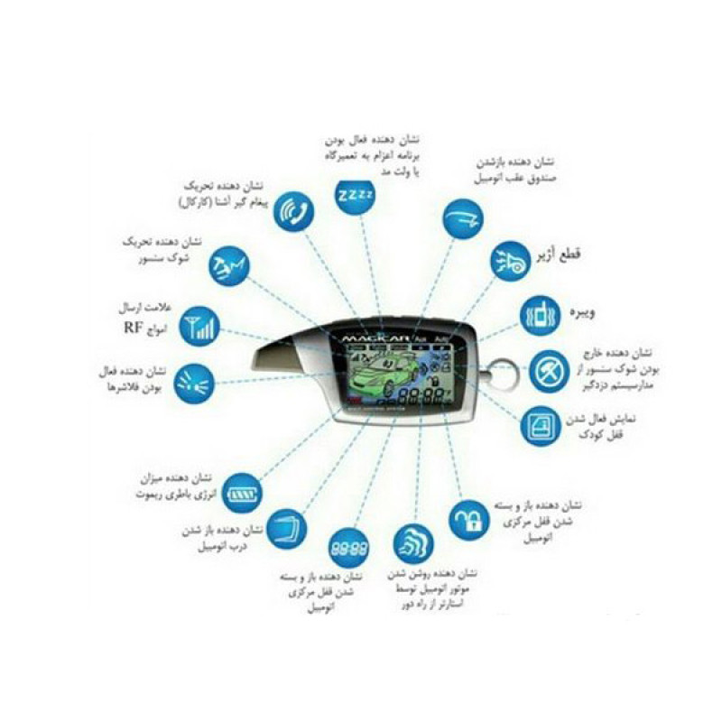 ریموت یدکی دزدگیر خودرو ماجیکار مدل تصویری کد 902