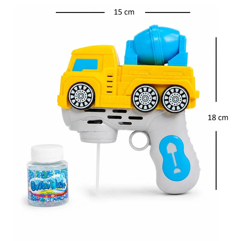 حباب ساز مدل تفنگی چراغدار طرح کامیون میکسر کد BUBBLE GUN TRUCK TRB