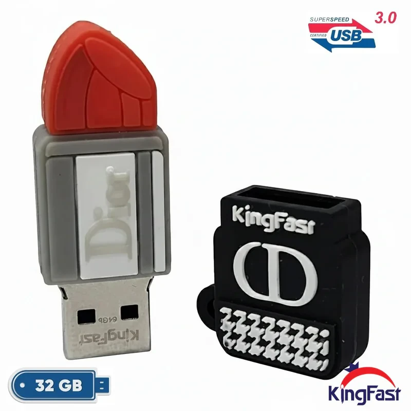فلش مموری کینگ فست طرح رژ لب مدل Dior Lipstick MP-13 ظرفیت 32 گیگابایت با رابط USB 3.0