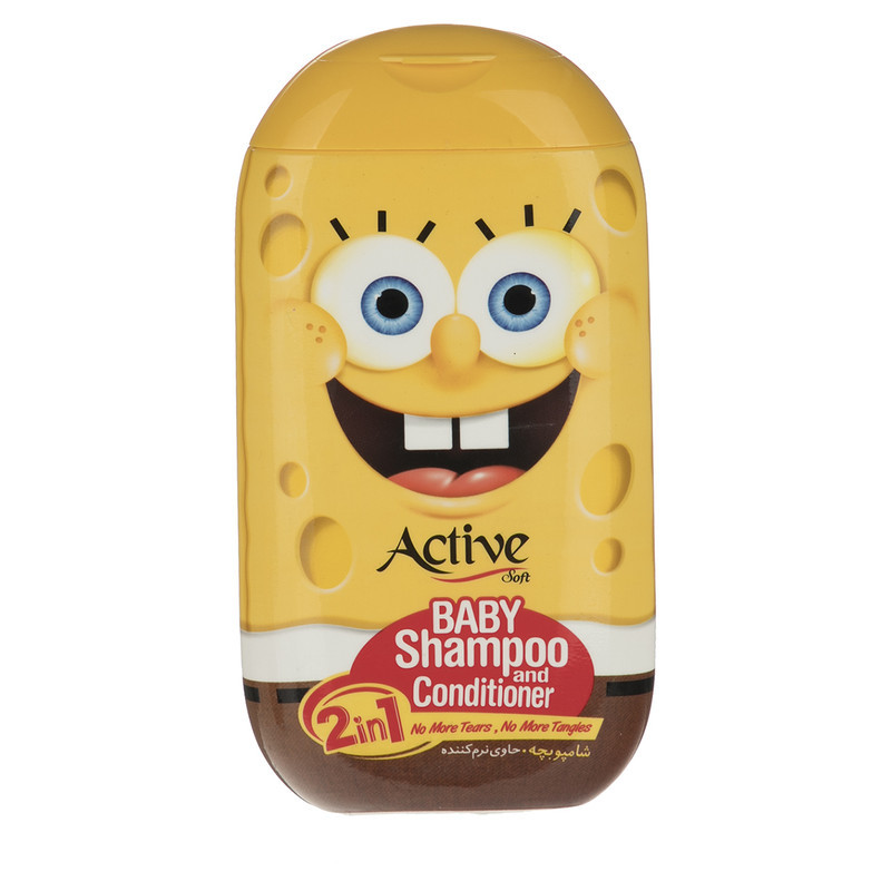 شامپو بچه اکتیو مدل Sponge Bob وزن 280 گرم بسته 2 عددی
