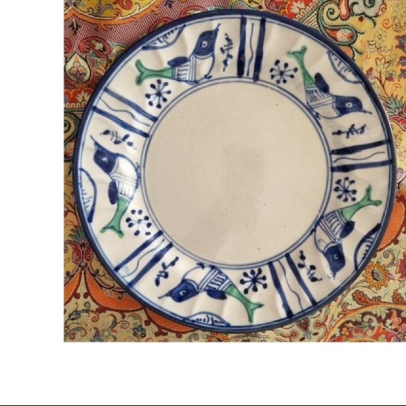 بشقاب میوه چینی میبد مروارید مدل مرغي ساده کد M