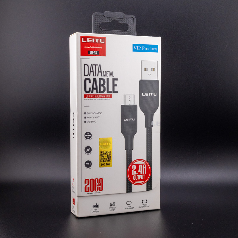 کابل تبدیل USB به MicroUSB لیتو مدل LD-48 طول 2 متر