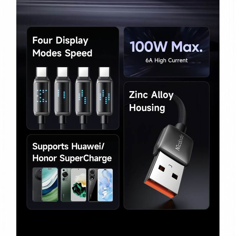کابل تبدیل USB به USB-C مک دودو مدل CA-235 طول 1.2 متر