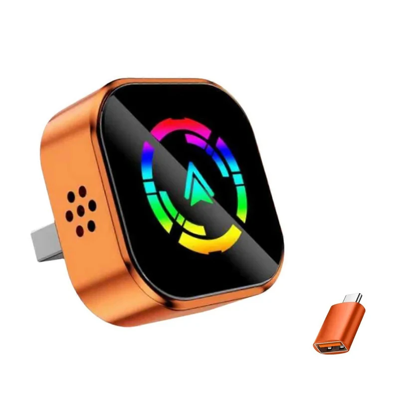 کارپلی و اندروید اتو مدل Wireless CarPlayAndroid Auto Q1A به همراه مبدل USB به USB-C