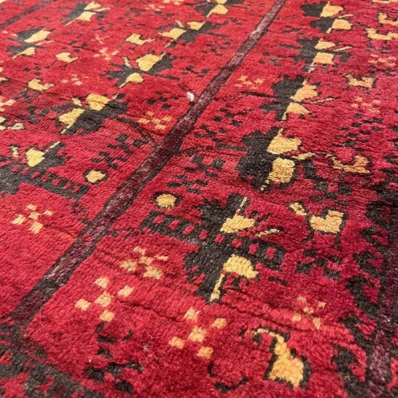 فرش دستبافت دو متری مدل بلوچ کد Nkpa.ha.f28 زمینه قرمز