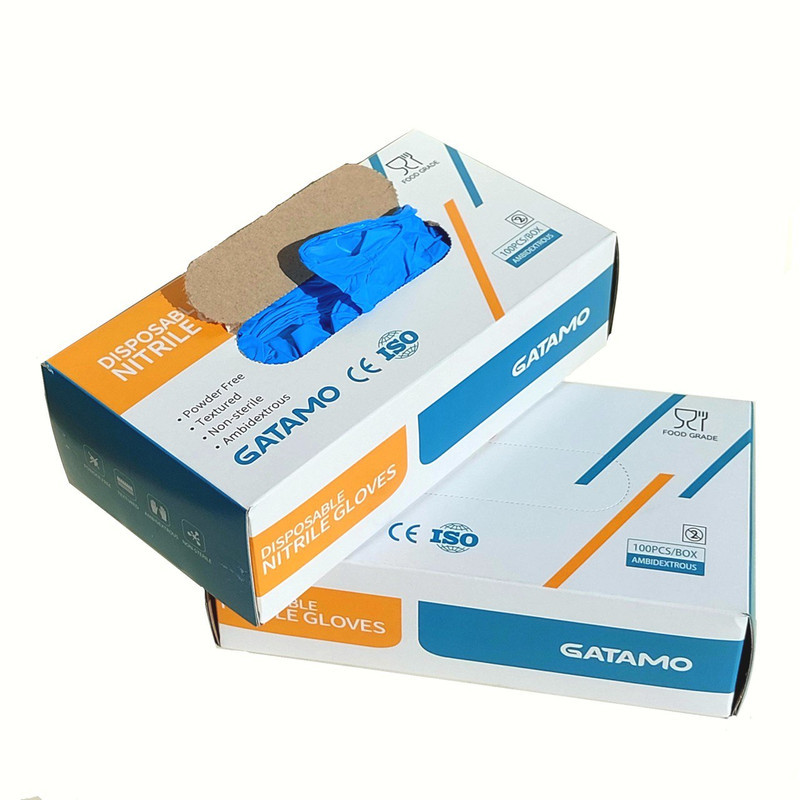 دستکش نیتریل غیر پودری گاتامو مدل PMP103 سایز بزرگ (L) بسته 100 عددی