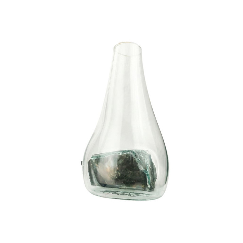 گلدان دکوری شیشه و سنگ، کد 1، ایستاده و رومیزی، ابعاد 1 × 20 × 30 سانتی‌متر، وزن 2500 گرم