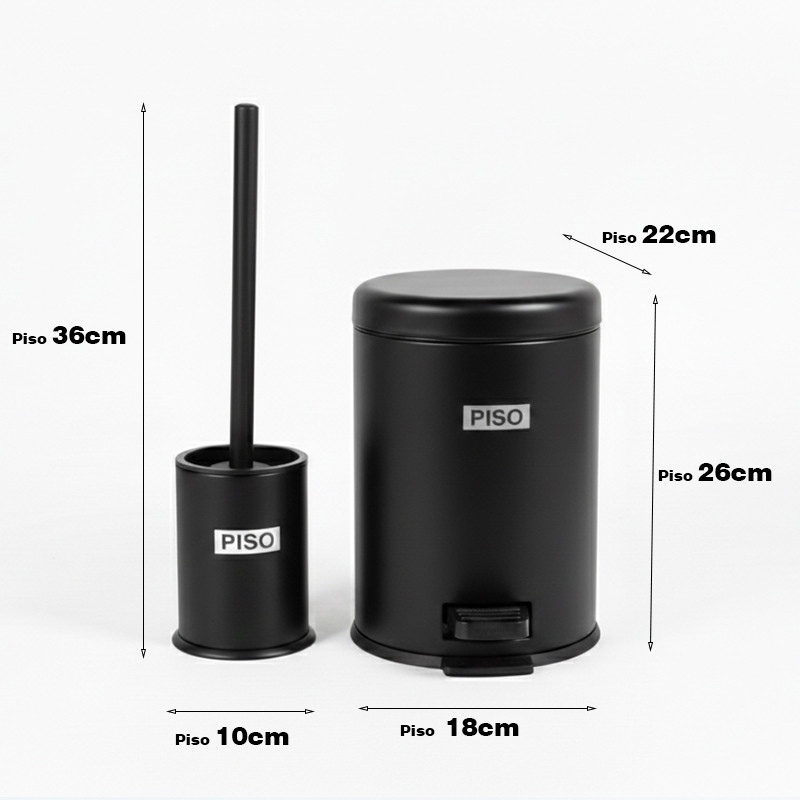 ست سطل زباله و فرچه پیسو مدل P-3-ltr گنجایش 3 لیتر