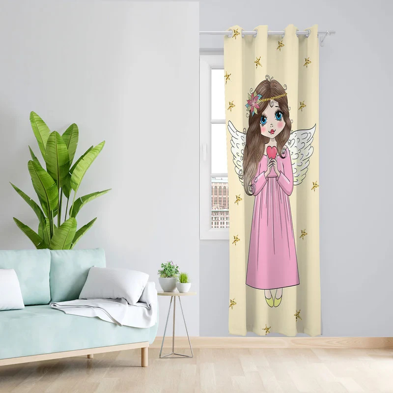 پرده مدل دخترانه مخمل پانچی کد 4789aسایز 140x200 سانتی متر