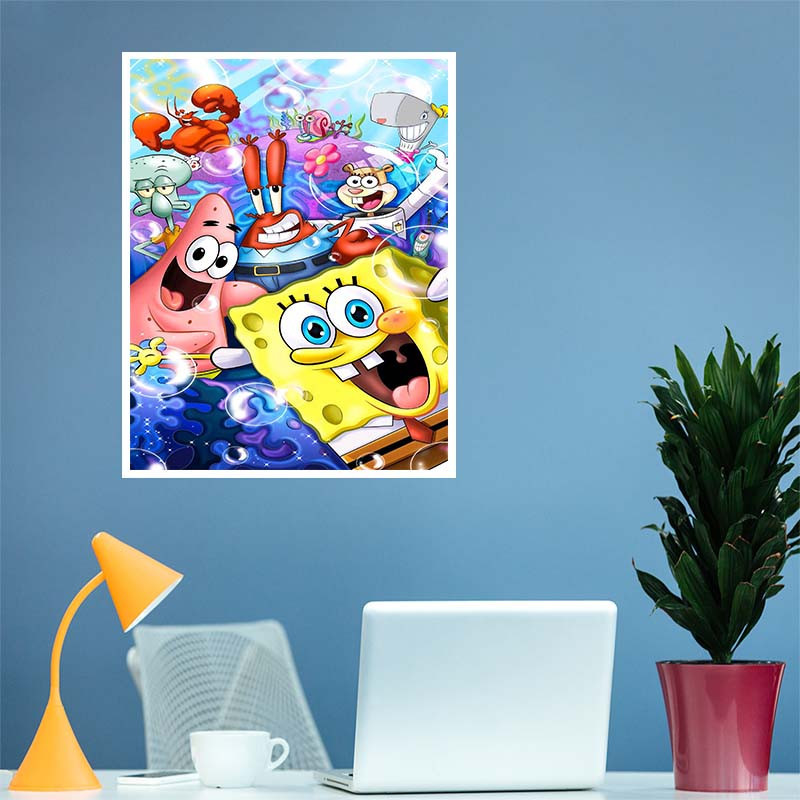 پوستر کارنيکا طرح باب اسفنجی spong bob کد 15341 مجموعه 8 عددی