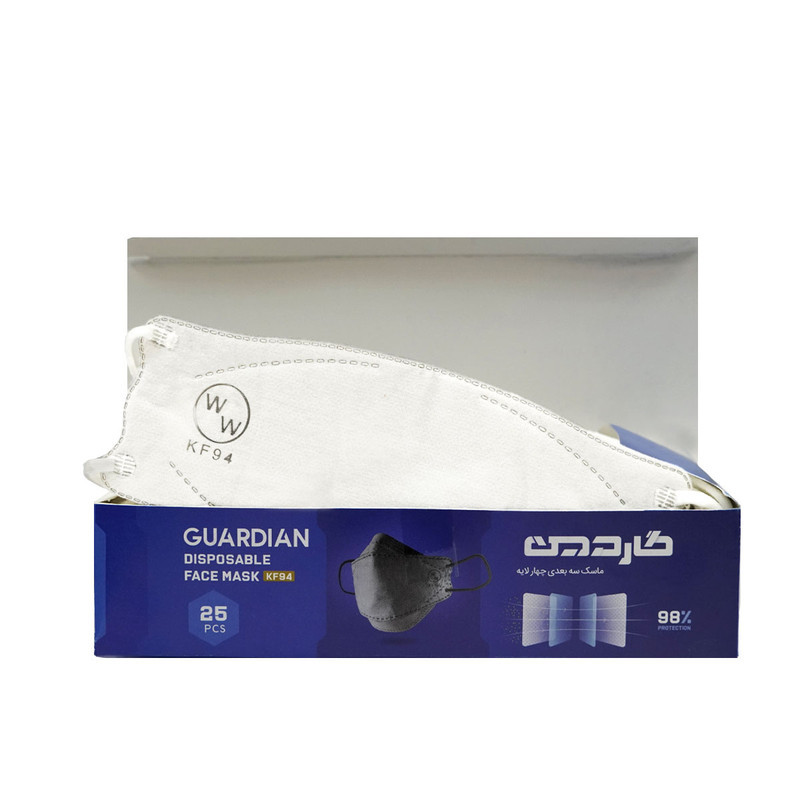 ماسک تنفسی گاردین مدل سه بعدی 4 لایه (Kf94) بسته 25 عددی