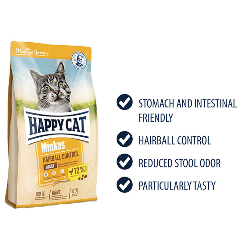 غذای خشک گربه هپی کت مدل hairball control وزن 10 کیلوگرم