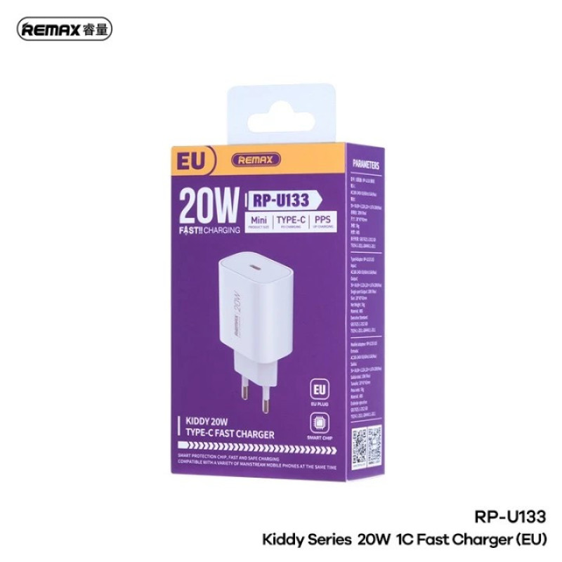 شارژر دیواری 20 وات ریمکس مدل IPHONE 15 پورت PD به همراه کابل تبدیل USB-C