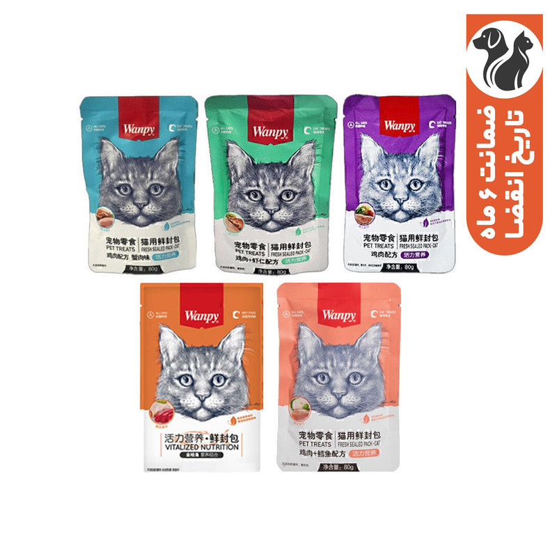 پوچ گربه ونپی مدل Chinese Series Pack وزن 80 گرم بسته 5 عددی