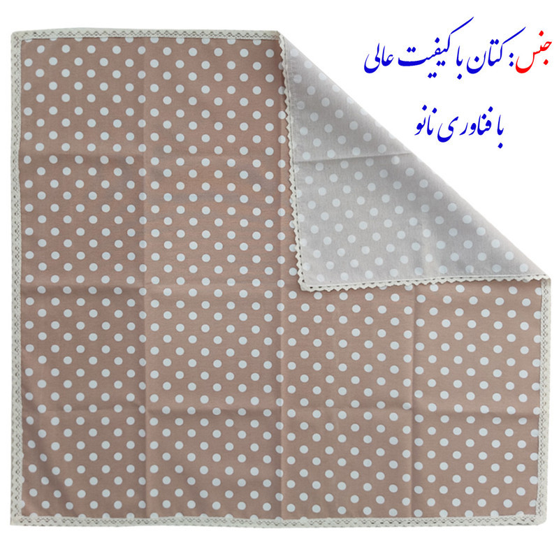 سفره 4 نفره نساجی دُر هنر یزد مدل توپی  cotton-nes سایز 90×90 سانتی متر