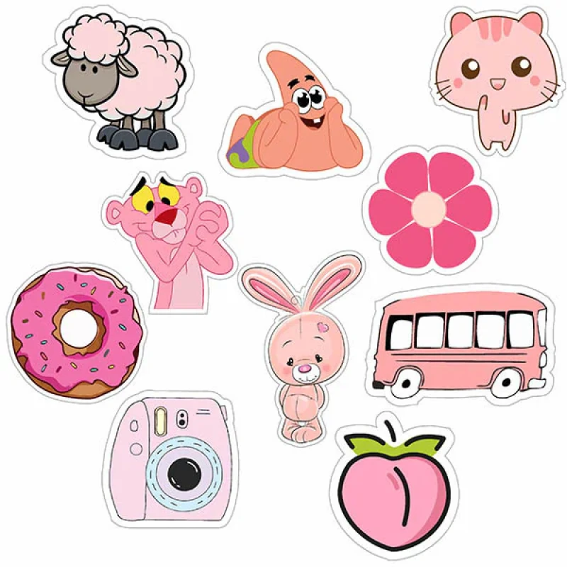 استیکر تزئینی موبایل و تبلت راتیانا مدل PINK PACK02 بسته 10 عددی
