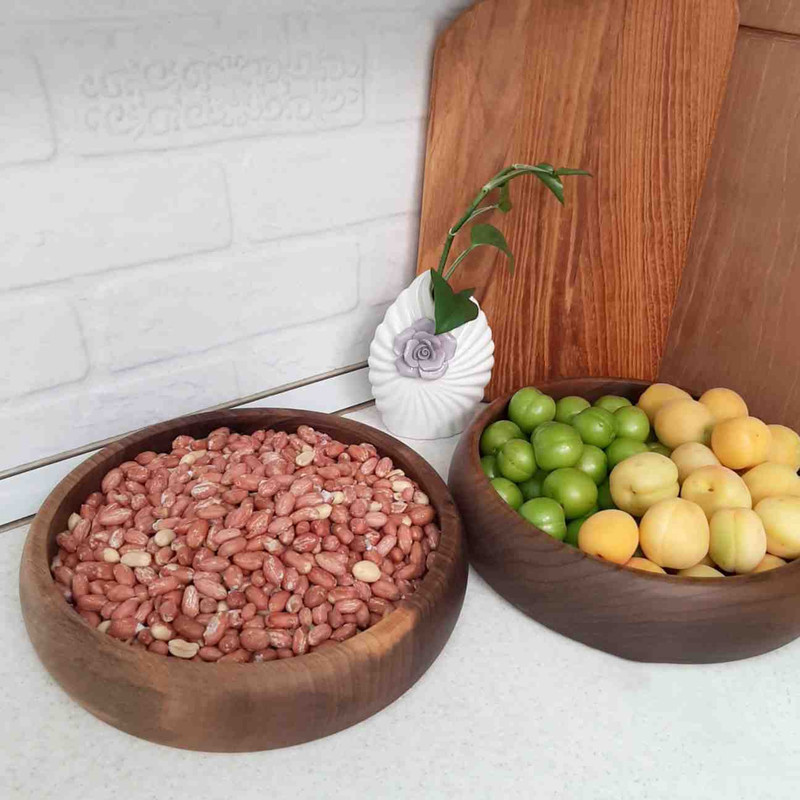 کاسه مدل چوبی طرح خمره‌ای کد ۲۵