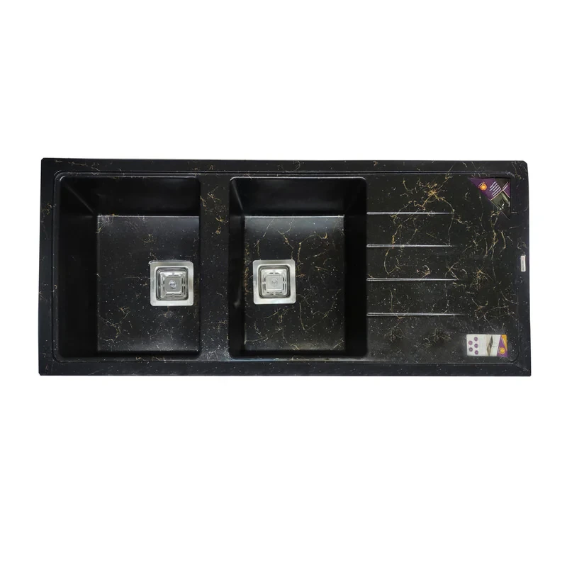 سینک ظرفشویی گرانیت توکار دو لگنه پارادایز مدل ITALY-404-BG