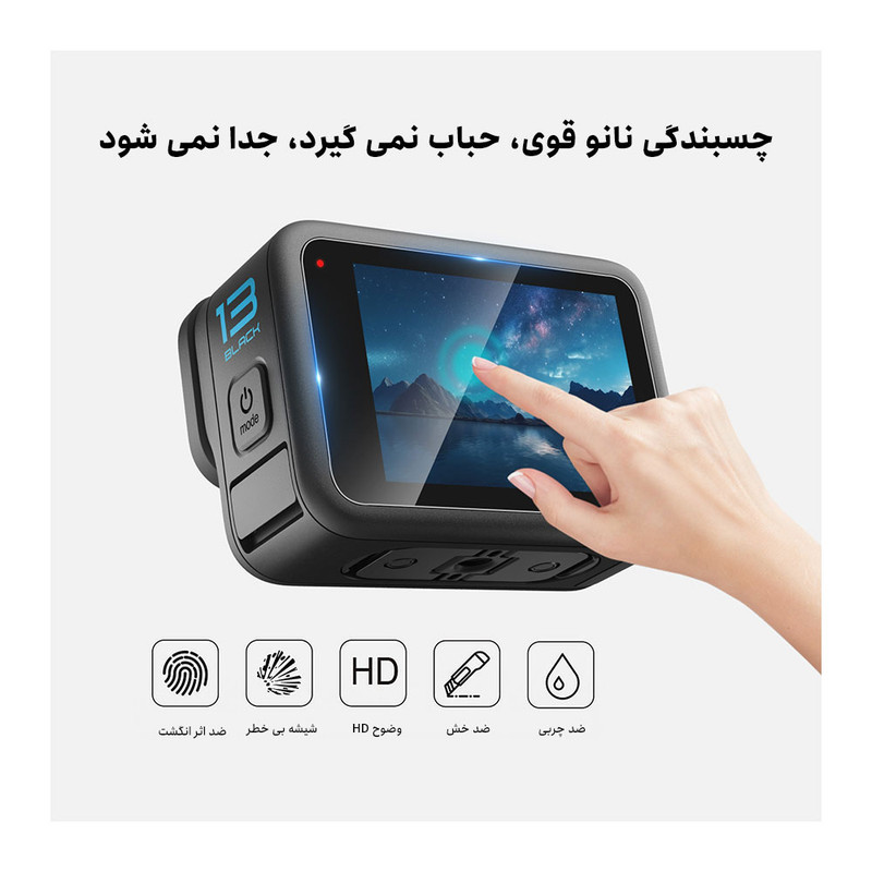 محافظ لنز پلوز مدل  Tempered Glass pu954 مناسب برای دوربین ورزشی Gopro Hero 13