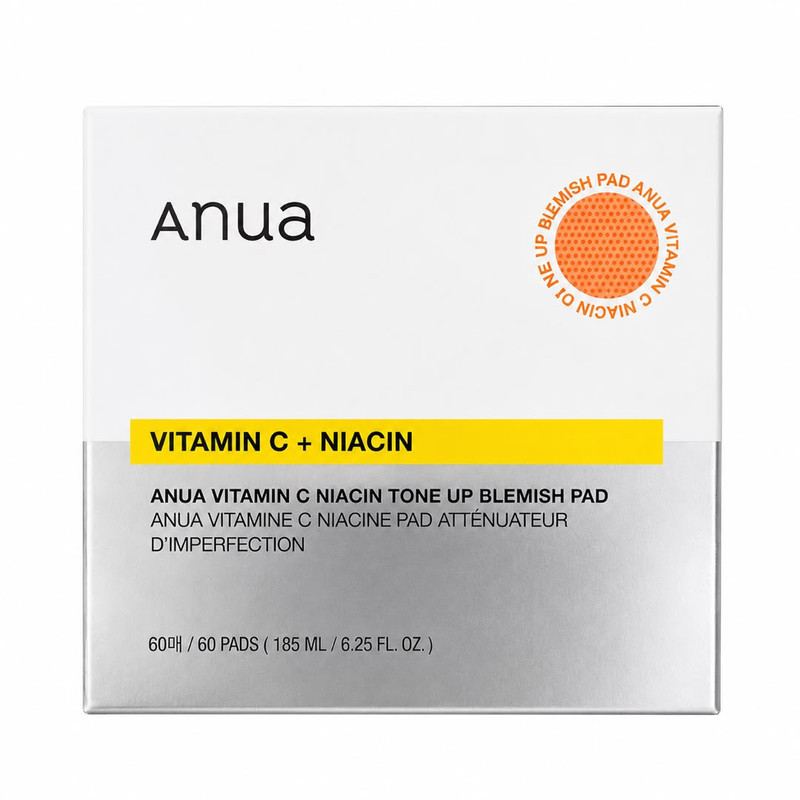 پد لایه‌بردار صورت آنوا مدل Vitamin C + Niacin مناسب برای انواع پوست حجم 180 میلی لیتر