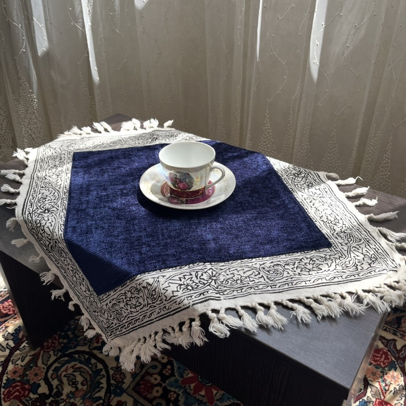 رومیزی قلمکار مدل مخمل و‌ قلمکار کد 40