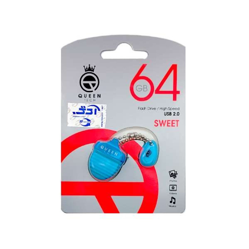 فلش مموری کوئین تک مدل SWEET PLUS ظرفیت 64 گیگابایت مقاوم در برابر آب، ضربه، خش، اثر انگشت و گرد و غبار