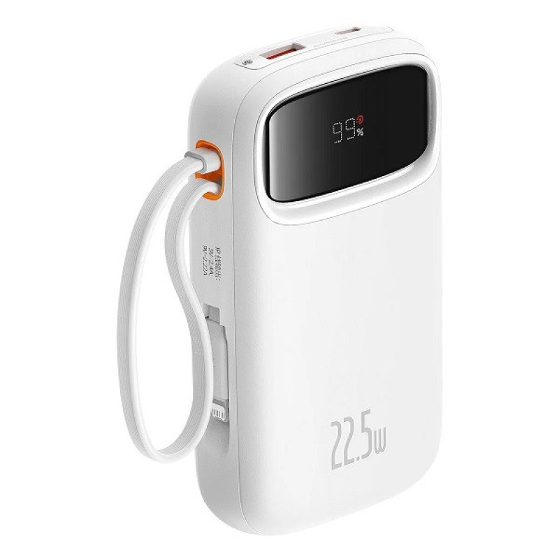 پاوربانک 22.5 وات بیسوس مدل 22.5W QPow2 Dual Cable ظرفیت 10000 میلی آمپر ساعت