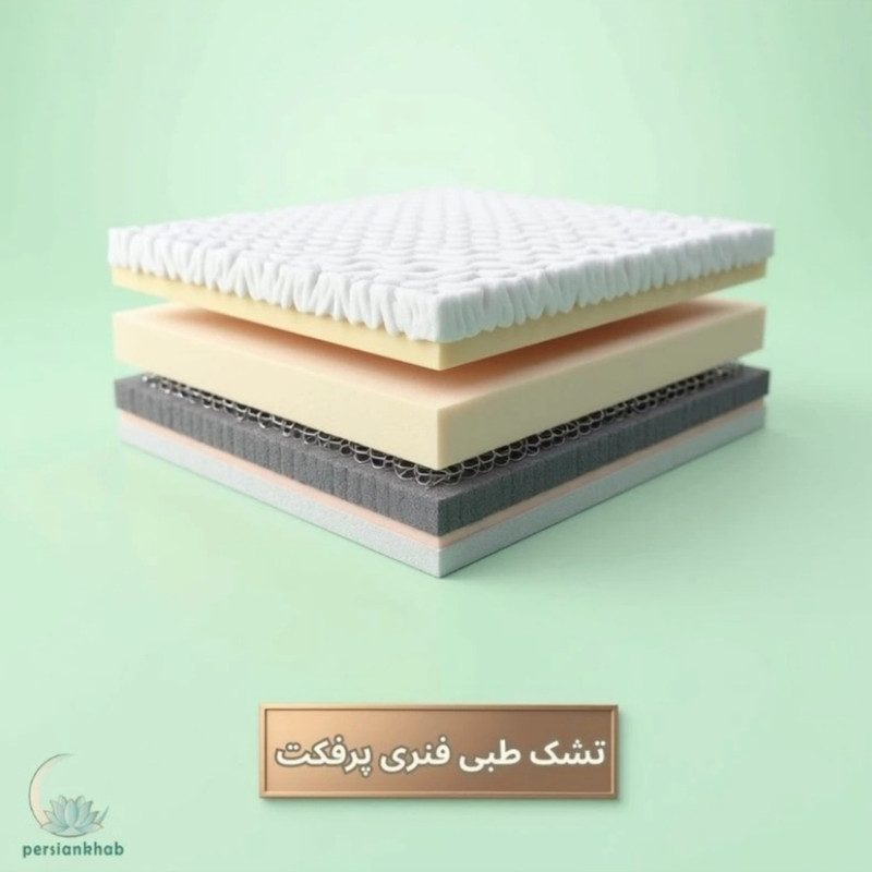 تشک طبی فنری رویال مدل پرفکت دو نفره سایز 200×180 سانتی متر