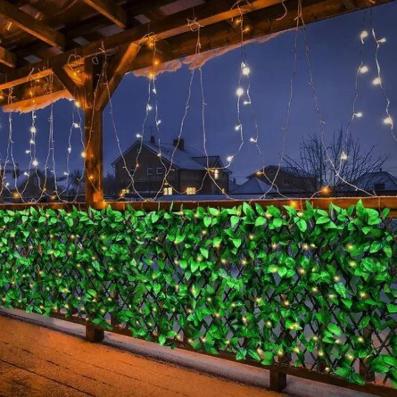 پرچین مصنوعی آکاردئونی دوطرفه مدل برگ با پوشش دو برابر، جنس پی وی سی، قابلیت تغییر ابعاد تا 230x90 سانتی‌متر، مناسب محصور کردن بالکن و دیزاین داخلی و خارجی