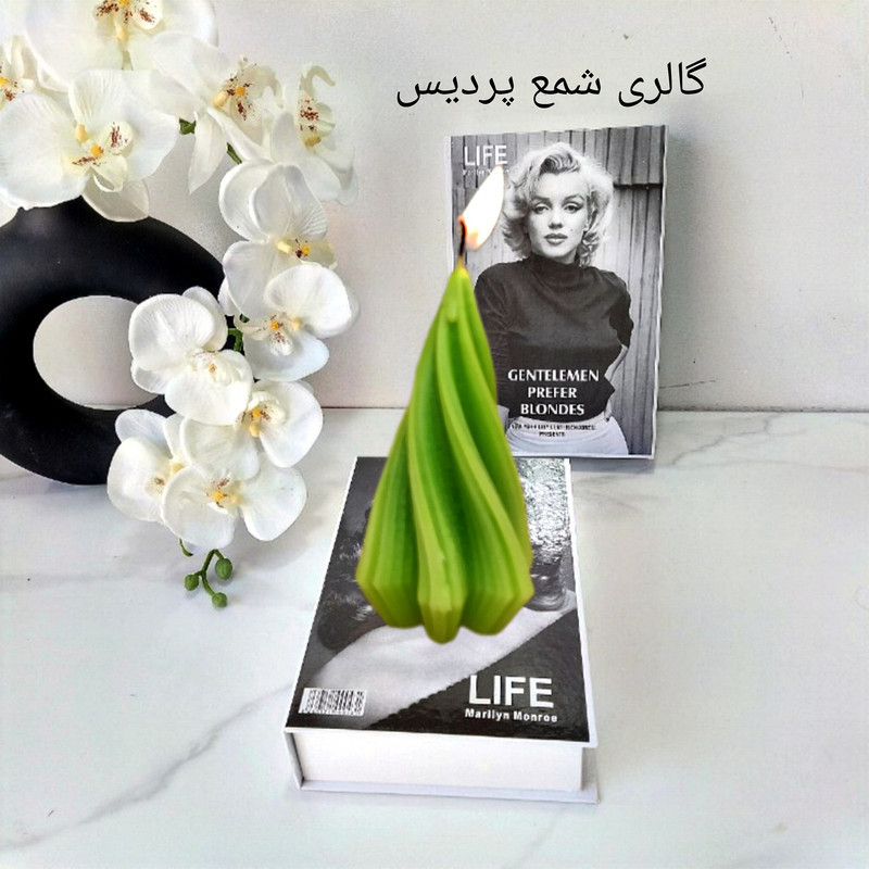 شمع مدل استوانه کاج موج دار بسته 4 عددی