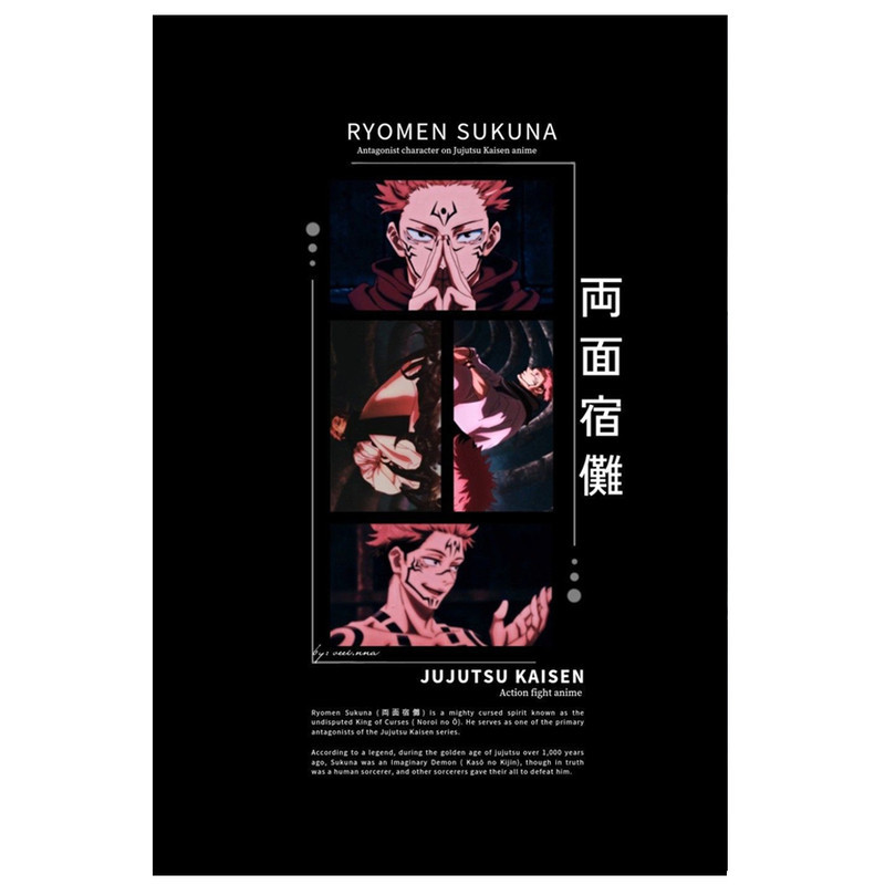 پوستر مدل سوکونا Sukuna طرح انیمه جوجیتسو کایزن Jujutsu Kaisen کد 638