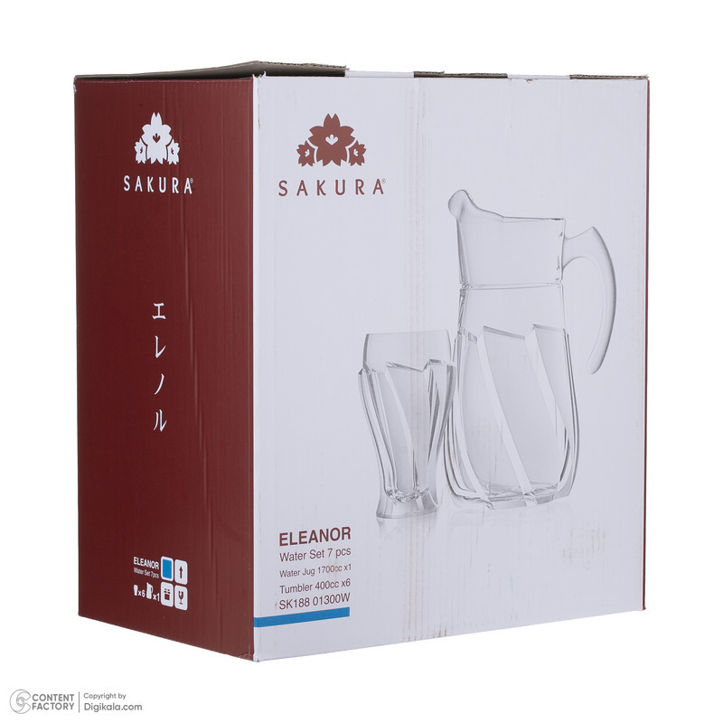 ست 7 تکه پارچ و لیوان ساکورا مدل SK18801300W