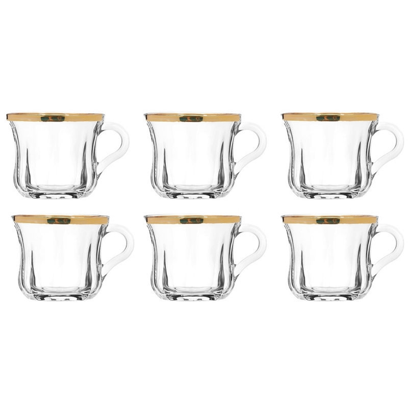 فنجان بلینک مکس مدل 60 لب طلایی بسته 6 عددی