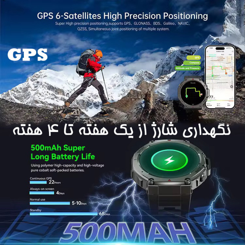 ساعت هوشمند 1.43 اینچی دیبت ویر مدل DM58-Legacy با بند سیلیکونی