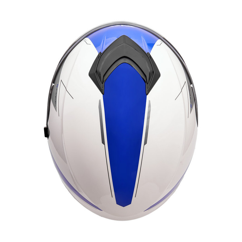 کلاه کاسکت بدون فک فلش مدل 852 glossy white-blue