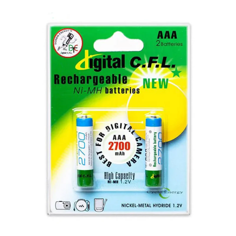 باتری نیم قلمی  سی.اف.ال مدل  C.F.L 2700 AAA بسته دو عددی