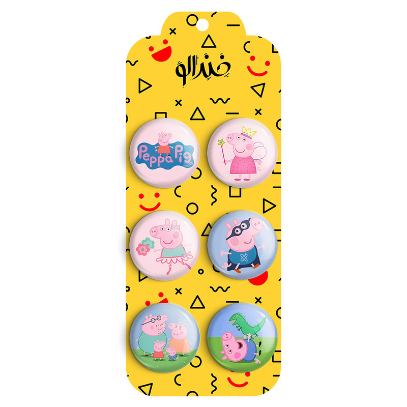 مگنت خندالو طرح انیمیشن پپاپیگ Peppa pig کد 1340B مجموعه 6 عددی