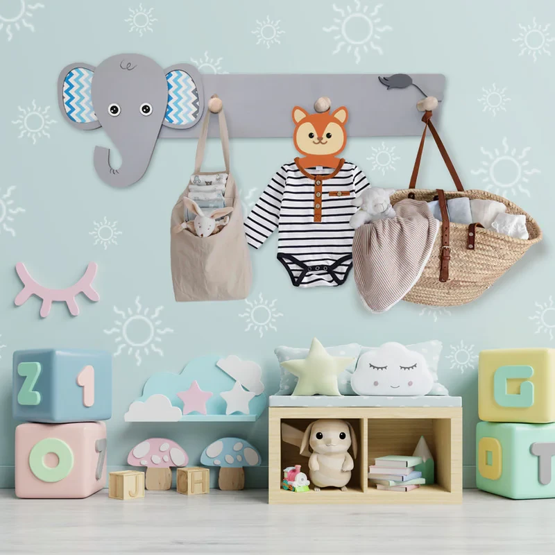 آویز لباس کودک طرح فیل مدل MKids58-B