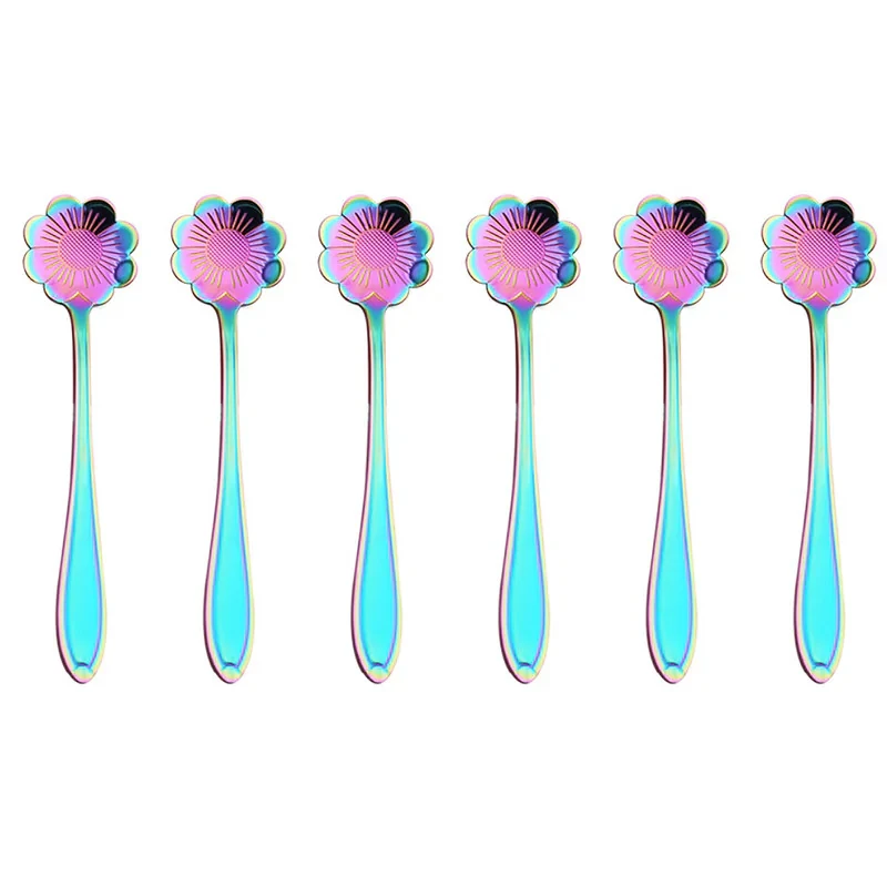 قاشق چای خوری مدل Flower line کد 00633 مجموعه 6 عددی