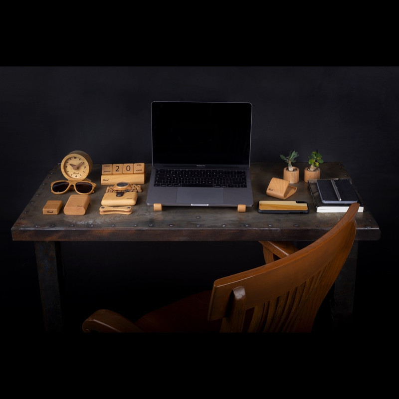 پایه نگهدارنده لپ‌تاپ تی وود مدل چوب طبیعی 01 بسته دو عددی