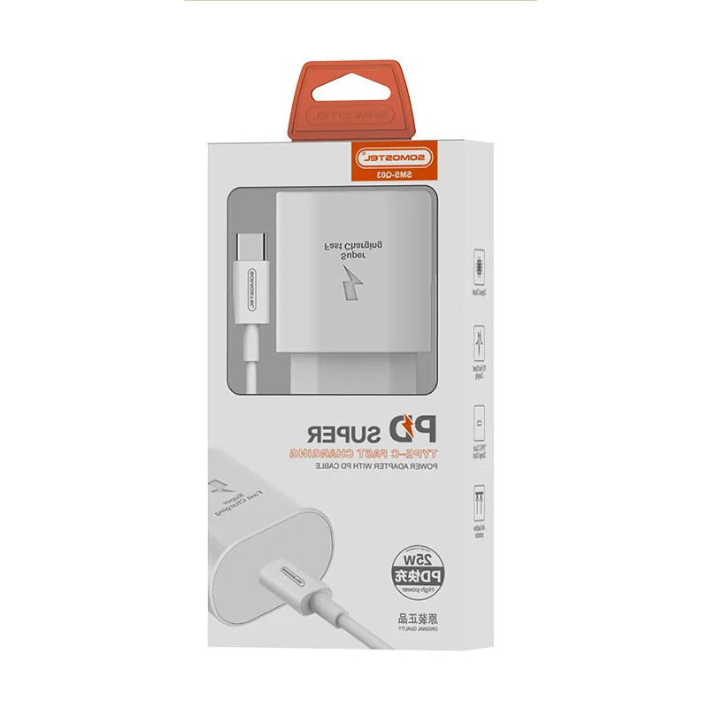 شارژر دیواری 25 وات سوموس تل مدل SAM FAST S24 Q03 به همراه کابل تبدیل USB-C