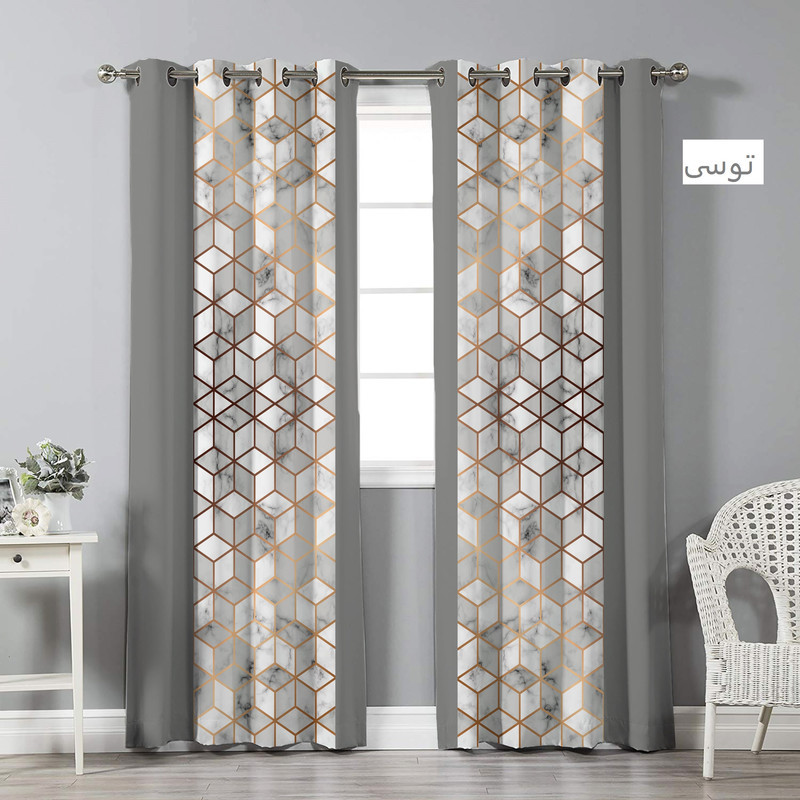 پرده نیروانا مدل pl2314  سایز 280x140 سانتی‌متر مجموعه 2 عددی
