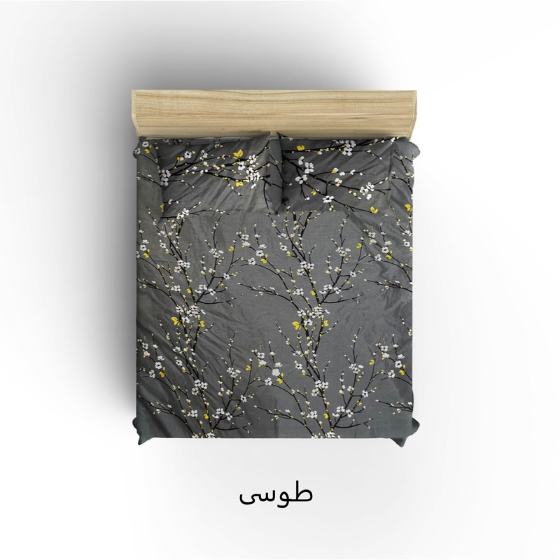 سرویس ملحفه کوکو جم مدل دیجی گل یخ دو نفره سه تکه
