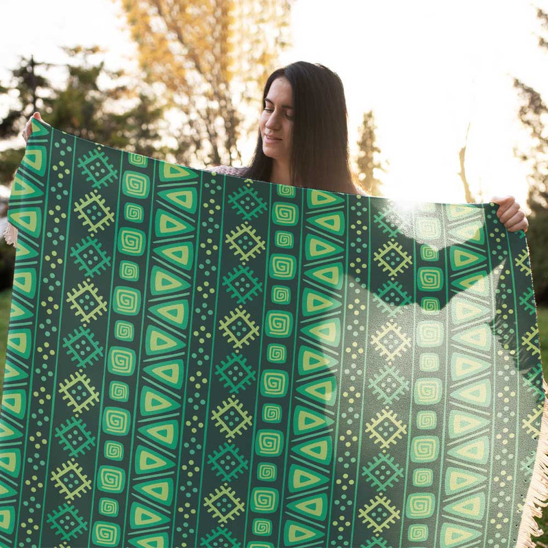 شال مبل طرح هندسی کد Q2SH1056 سایز 98x180 سانتی متر