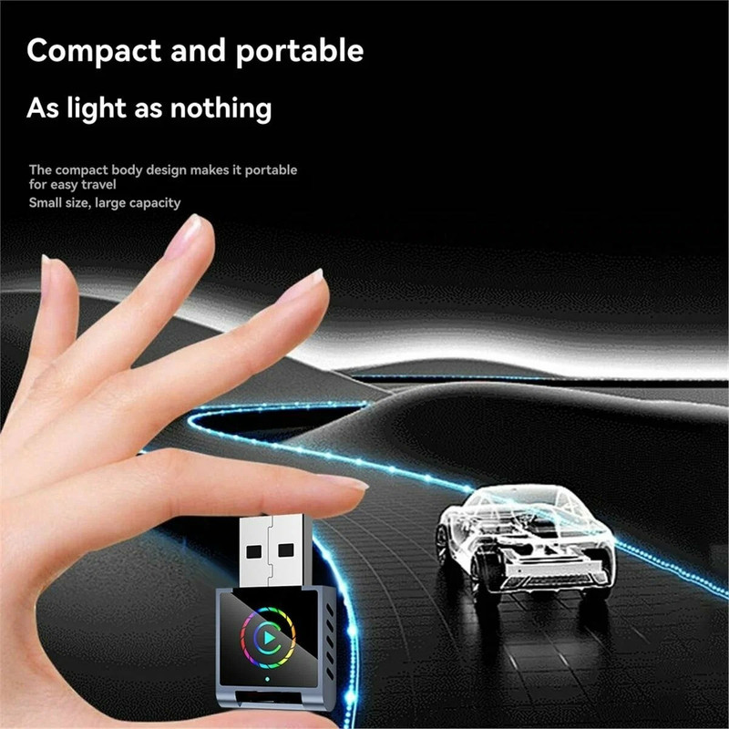 کارپلی و اندروید اتو مدل Wireless CarPlayAndroid Auto Q1BD به همراه مبدل USB به USB-C