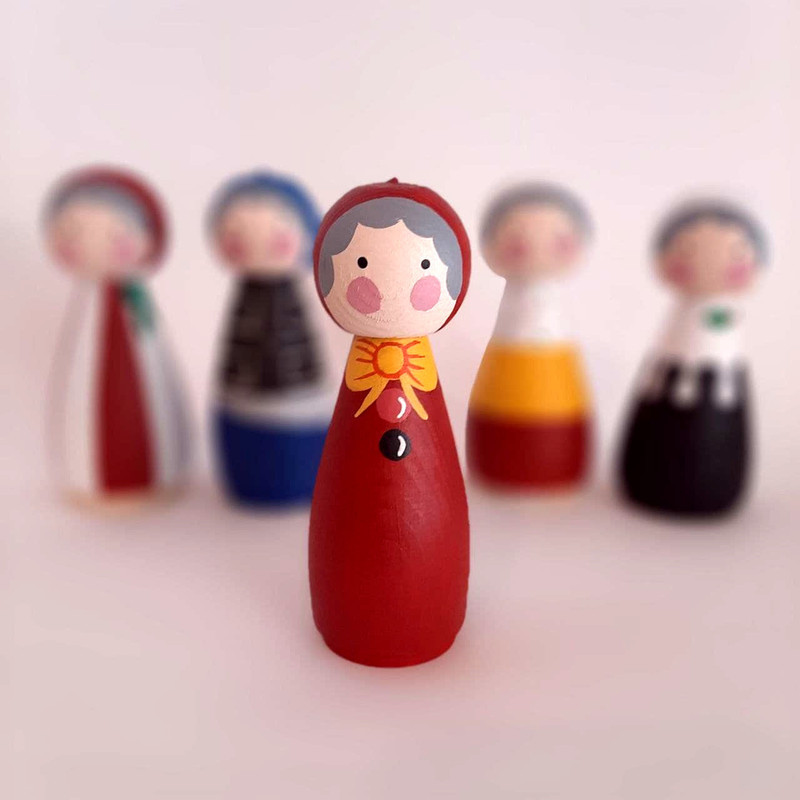 عروسک چوبی مدل آب نبات ها مجموعه ۵ عددی