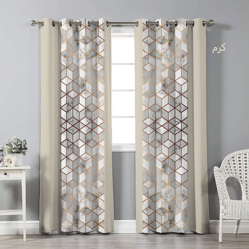 پرده نیروانا مدل pl2314  سایز 280x140 سانتی‌متر مجموعه 2 عددی